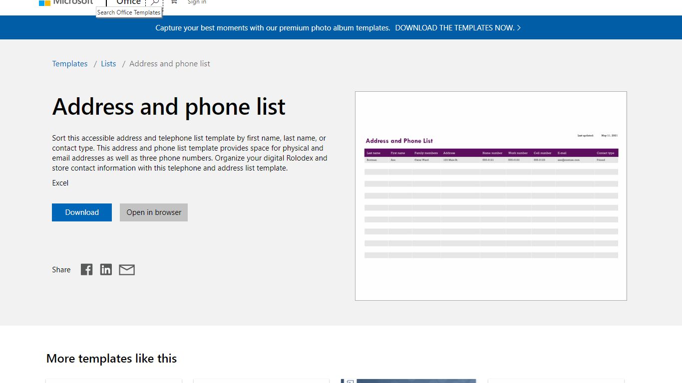 Address and phone list - templates.office.com